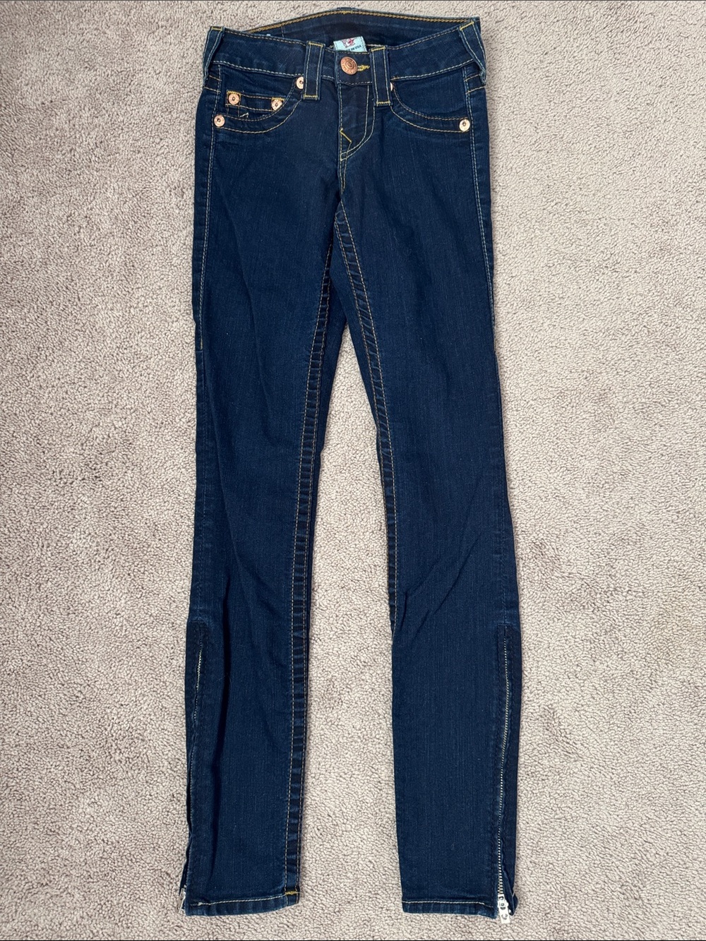 True Religion Tara Skinny Ankle Zipper Jeans Size 23